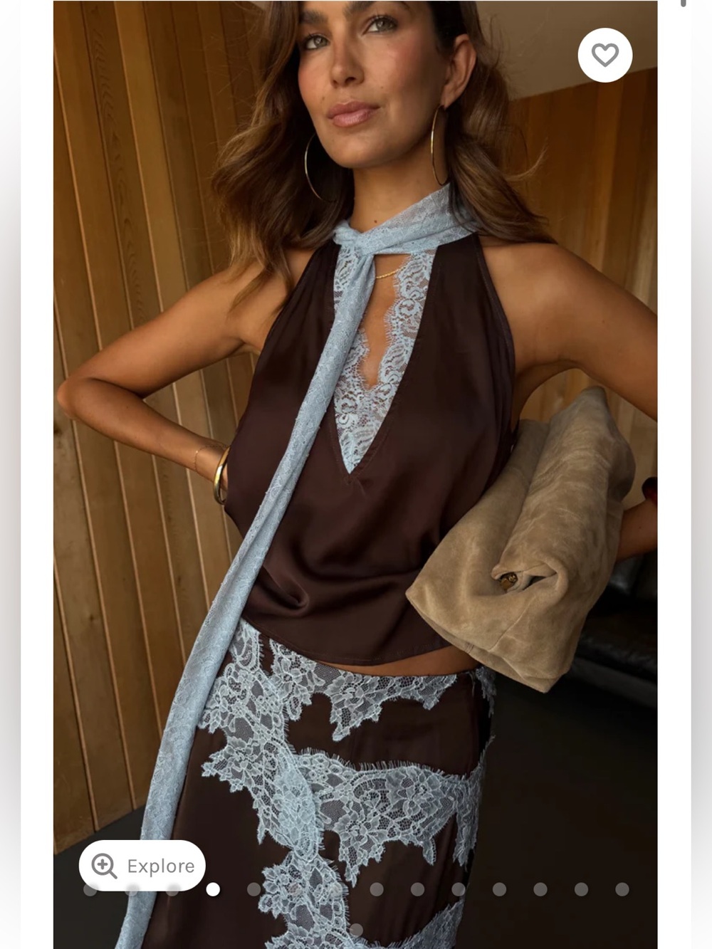 NWT Never Fully Dressed Chocolate Blue Lace Top